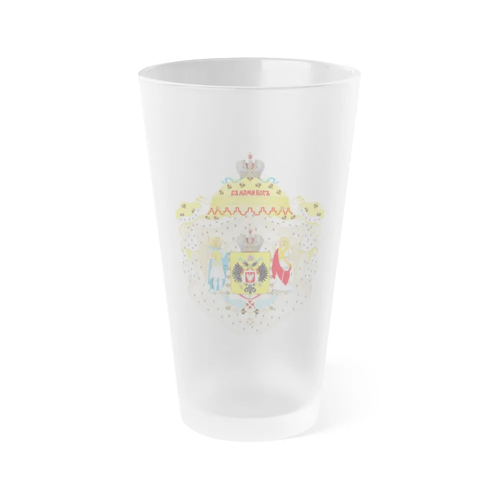 Great Coat of Arms of Congress Poland - Frosted Pint Glass 16oz-Go Mug Yourself