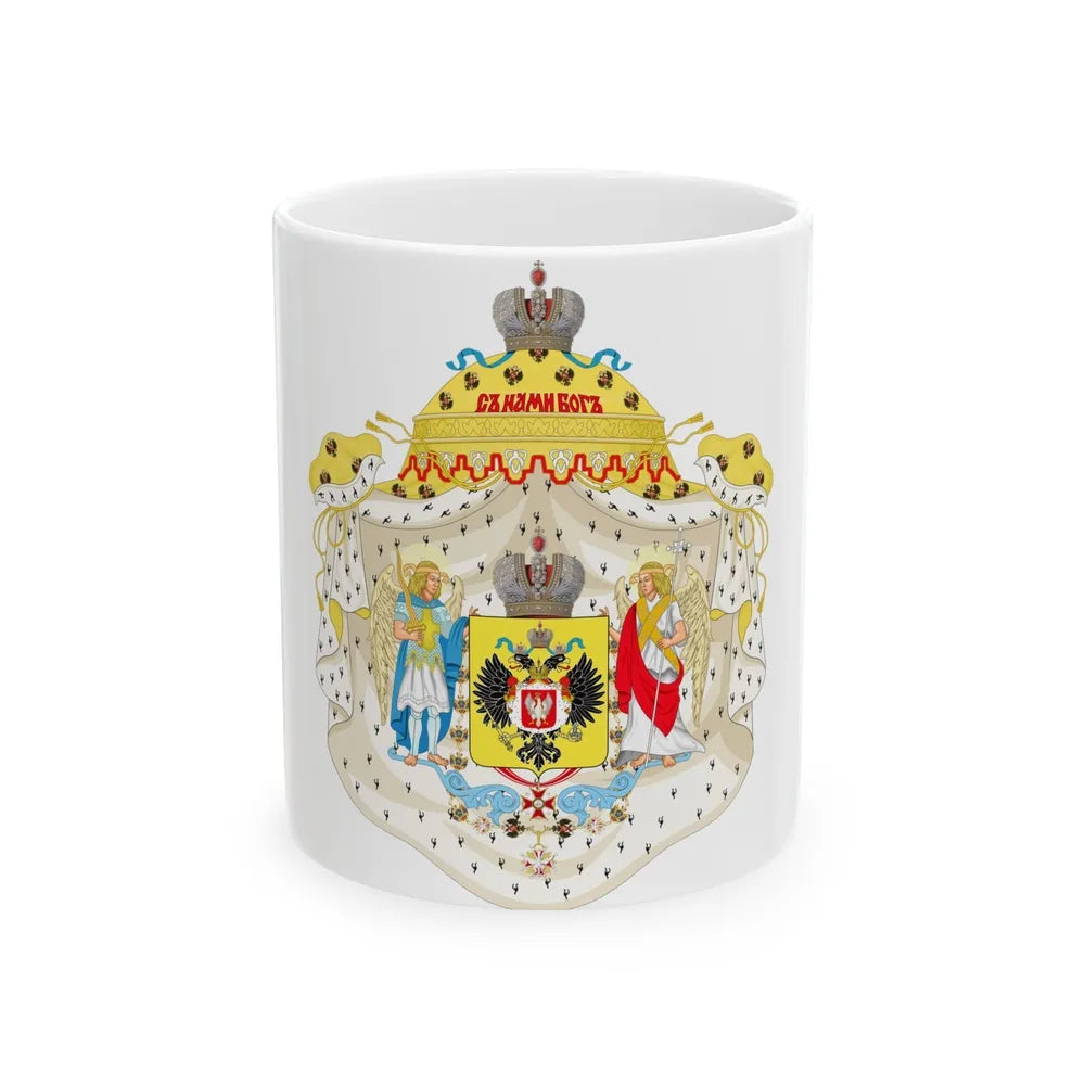 Great Coat of Arms of Congress Poland - White Coffee Mug-11oz-Go Mug Yourself