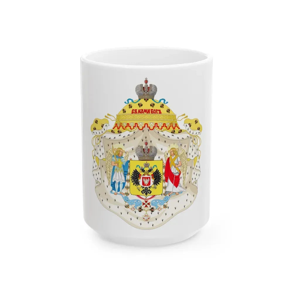 Great Coat of Arms of Congress Poland - White Coffee Mug 15oz - Go Mug Yourself