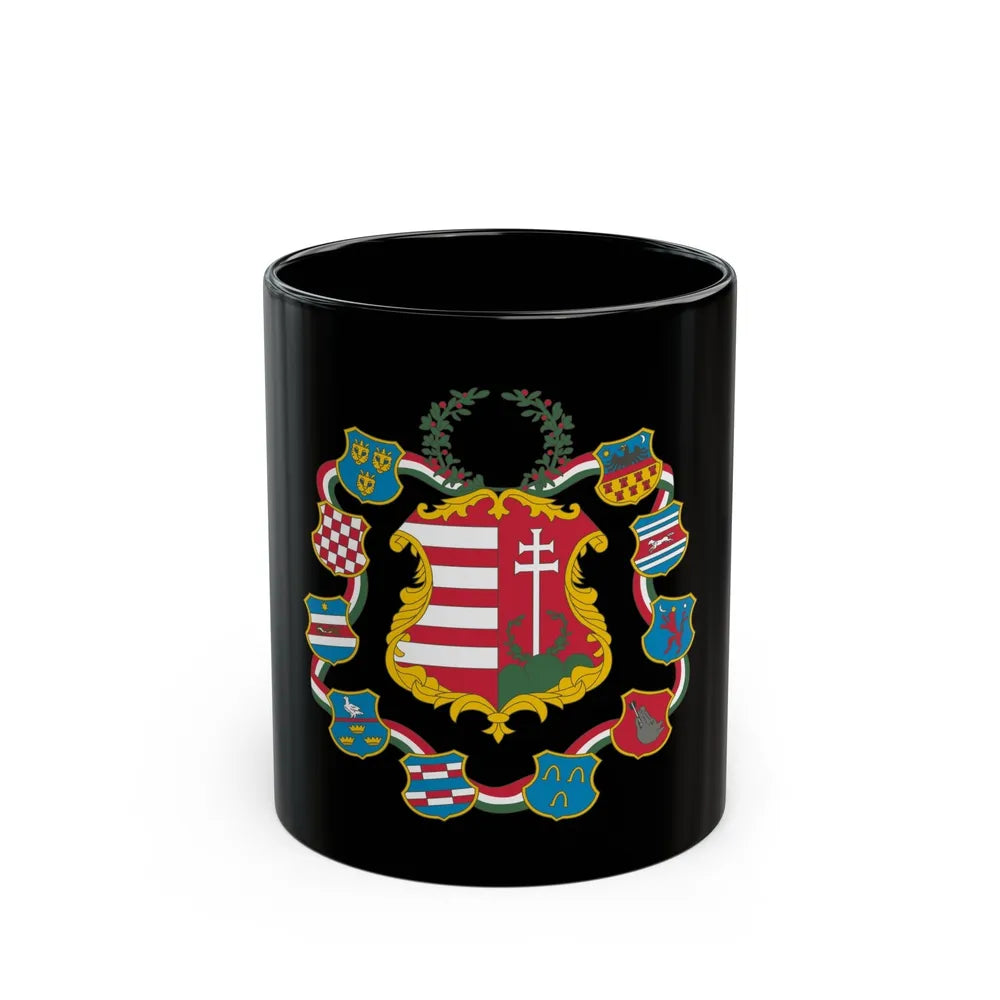 Great coat of arms of Hungary (1849) - Black Coffee Mug-11oz-Go Mug Yourself