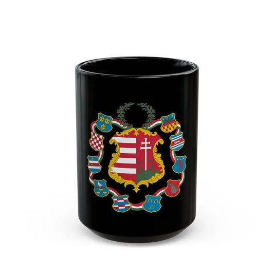 Great coat of arms of Hungary (1849) - Black Coffee Mug 15oz - Go Mug Yourself
