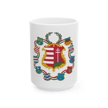 Great coat of arms of Hungary (1849) - White Coffee Mug-15oz-Go Mug Yourself