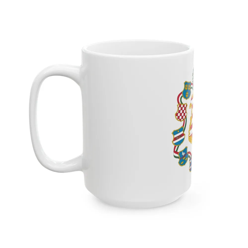 Great coat of arms of Hungary (1849) - White Coffee Mug-Go Mug Yourself