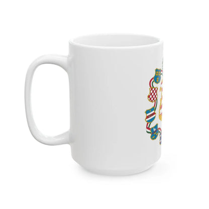 Great coat of arms of Hungary (1849) - White Coffee Mug-Go Mug Yourself