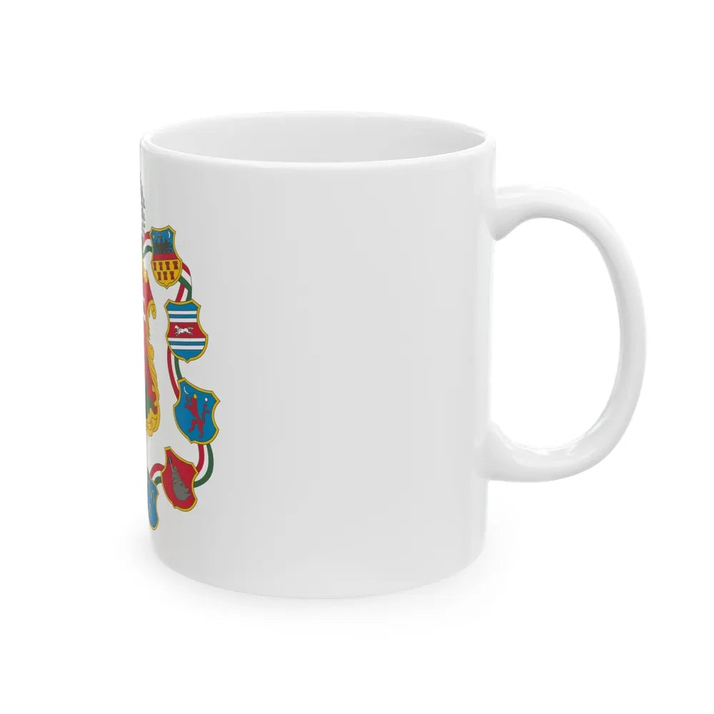 Great coat of arms of Hungary (1849) - White Coffee Mug-Go Mug Yourself