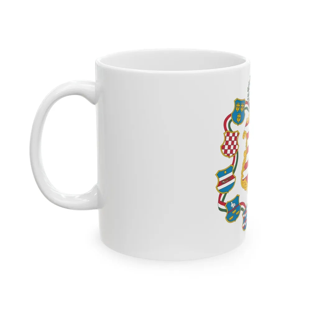 Great coat of arms of Hungary (1849) - White Coffee Mug-Go Mug Yourself