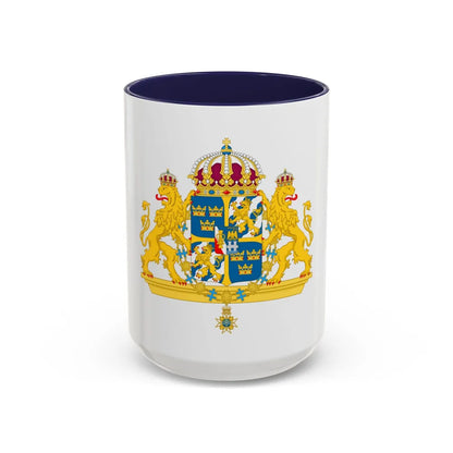 Great coat of arms of Sweden 2 - Accent Coffee Mug 15oz Navy - Go Mug Yourself
