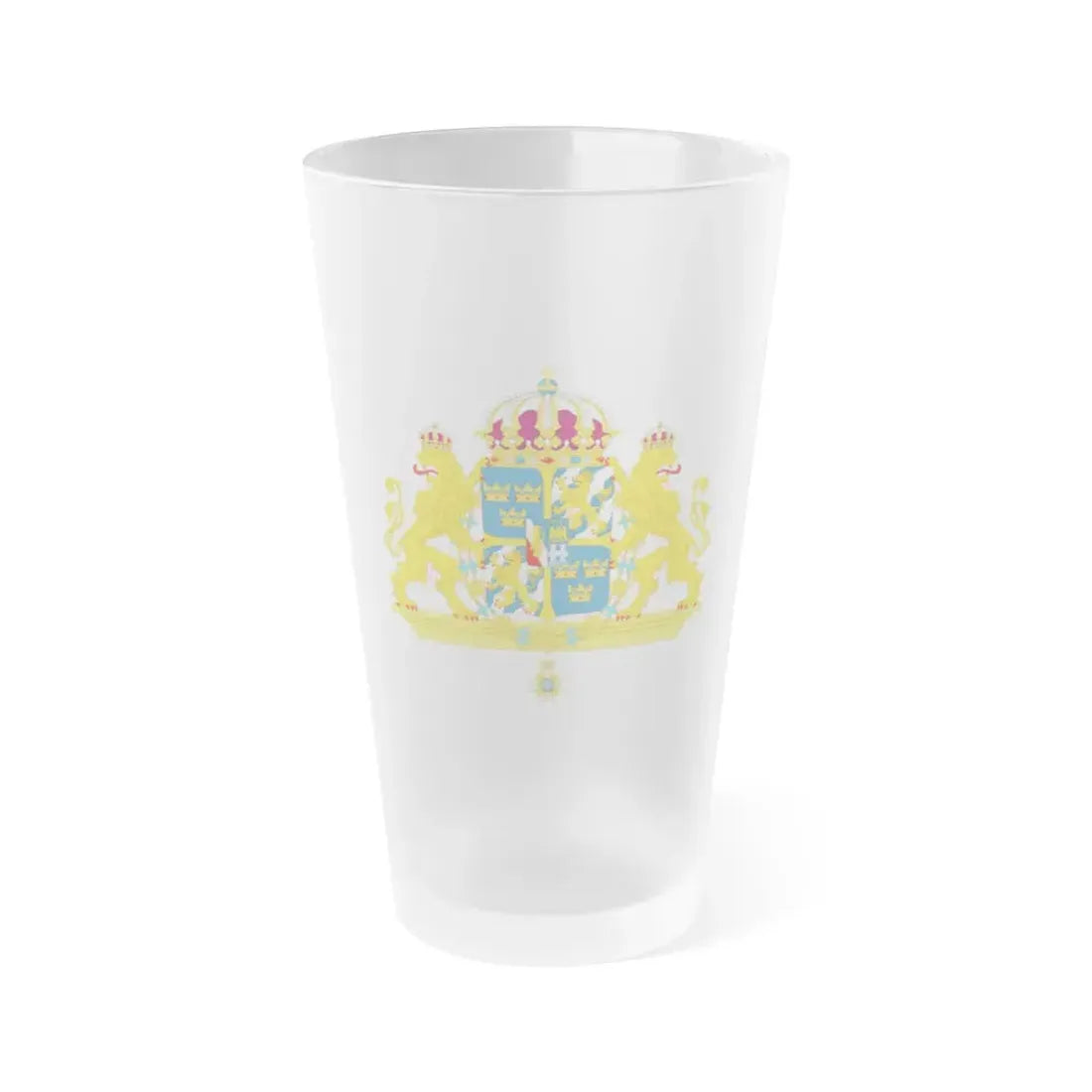 Great coat of arms of Sweden 2 - Frosted Pint Glass 16oz Default Title - Go Mug Yourself