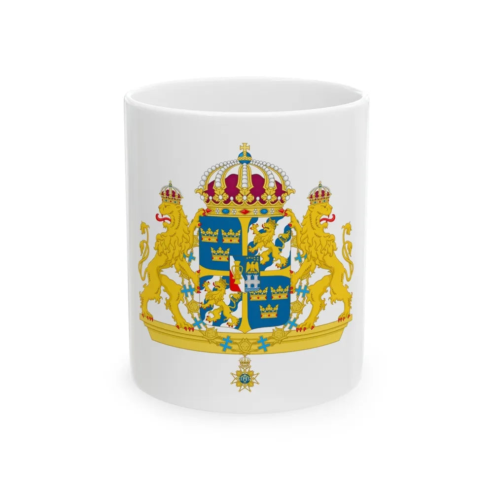 Great coat of arms of Sweden 2 - White Coffee Mug-11oz-Go Mug Yourself