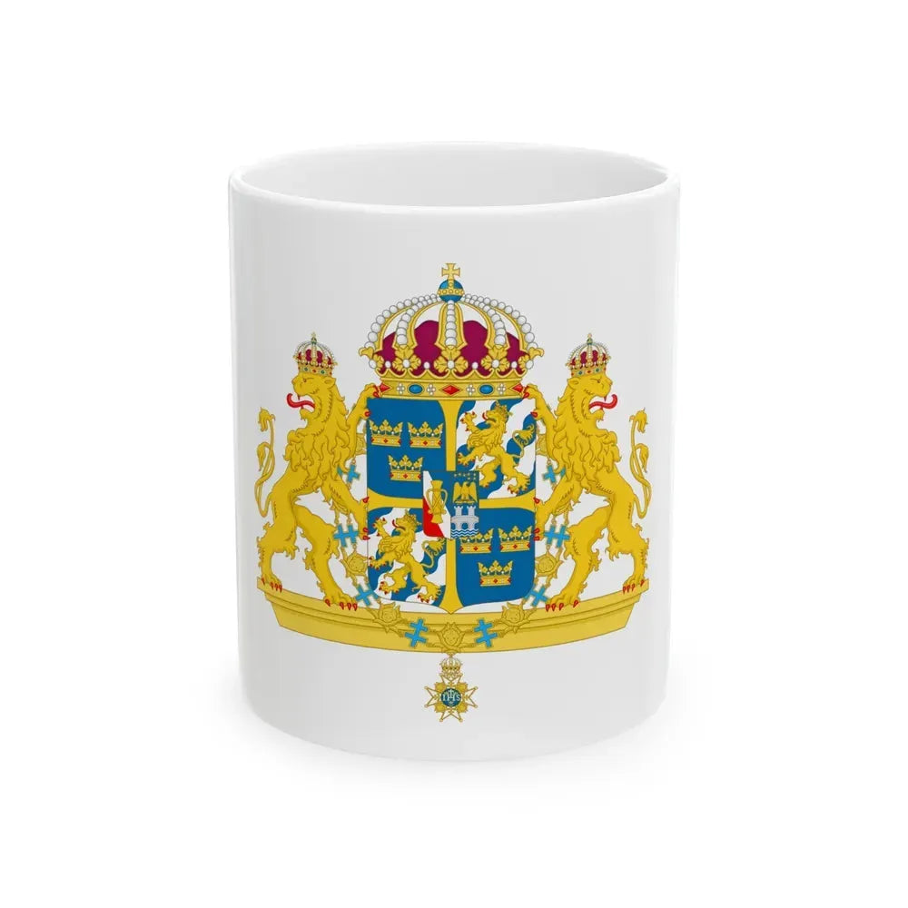 Great coat of arms of Sweden 2 - White Coffee Mug 11oz - Go Mug Yourself