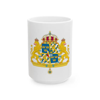 Great coat of arms of Sweden 2 - White Coffee Mug-15oz-Go Mug Yourself