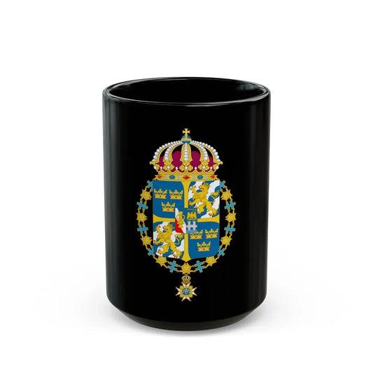 Great coat of arms of Sweden 3 - Black Coffee Mug 15oz - Go Mug Yourself