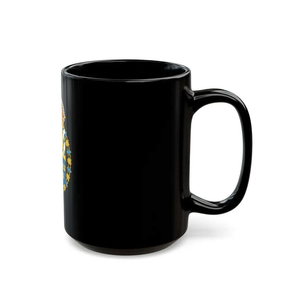 Great coat of arms of Sweden 3 - Black Coffee Mug-Go Mug Yourself