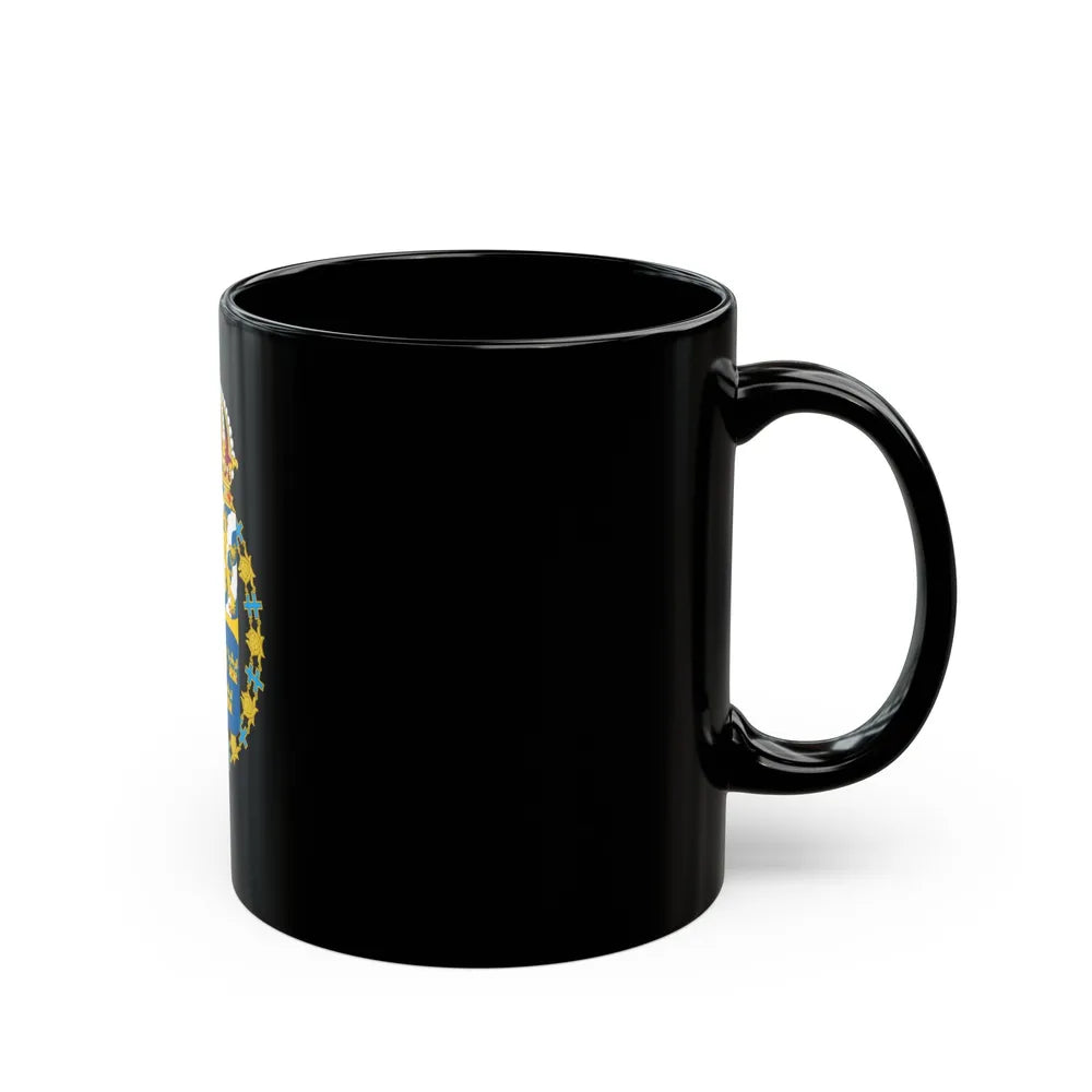 Great coat of arms of Sweden 3 - Black Coffee Mug-Go Mug Yourself