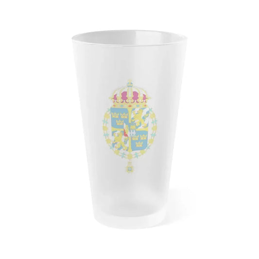 Great coat of arms of Sweden 3 - Frosted Pint Glass 16oz Default Title - Go Mug Yourself
