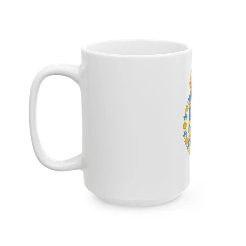 Great coat of arms of Sweden 3 - White Coffee Mug-Go Mug Yourself