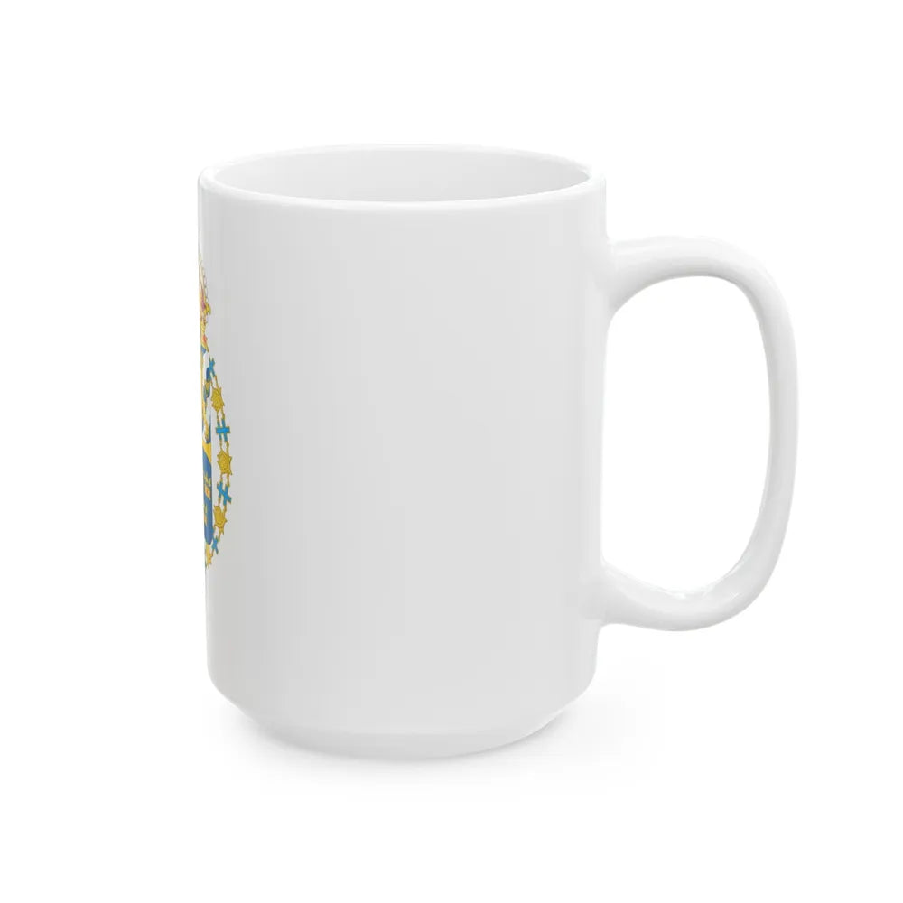 Great coat of arms of Sweden 3 - White Coffee Mug-Go Mug Yourself