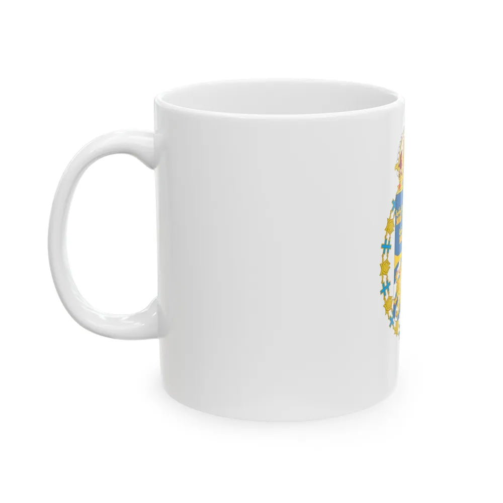 Great coat of arms of Sweden 3 - White Coffee Mug-Go Mug Yourself