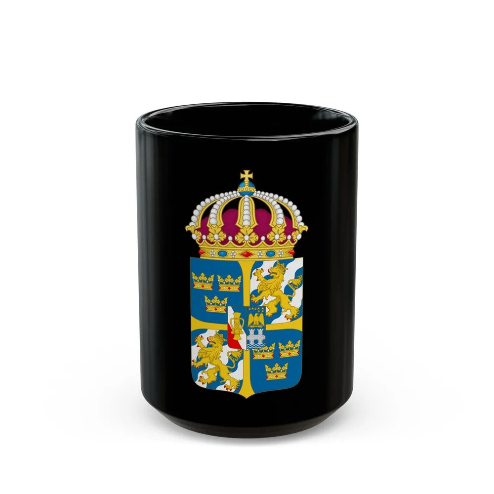 Great coat of arms of Sweden 4 - Black Coffee Mug-15oz-Go Mug Yourself