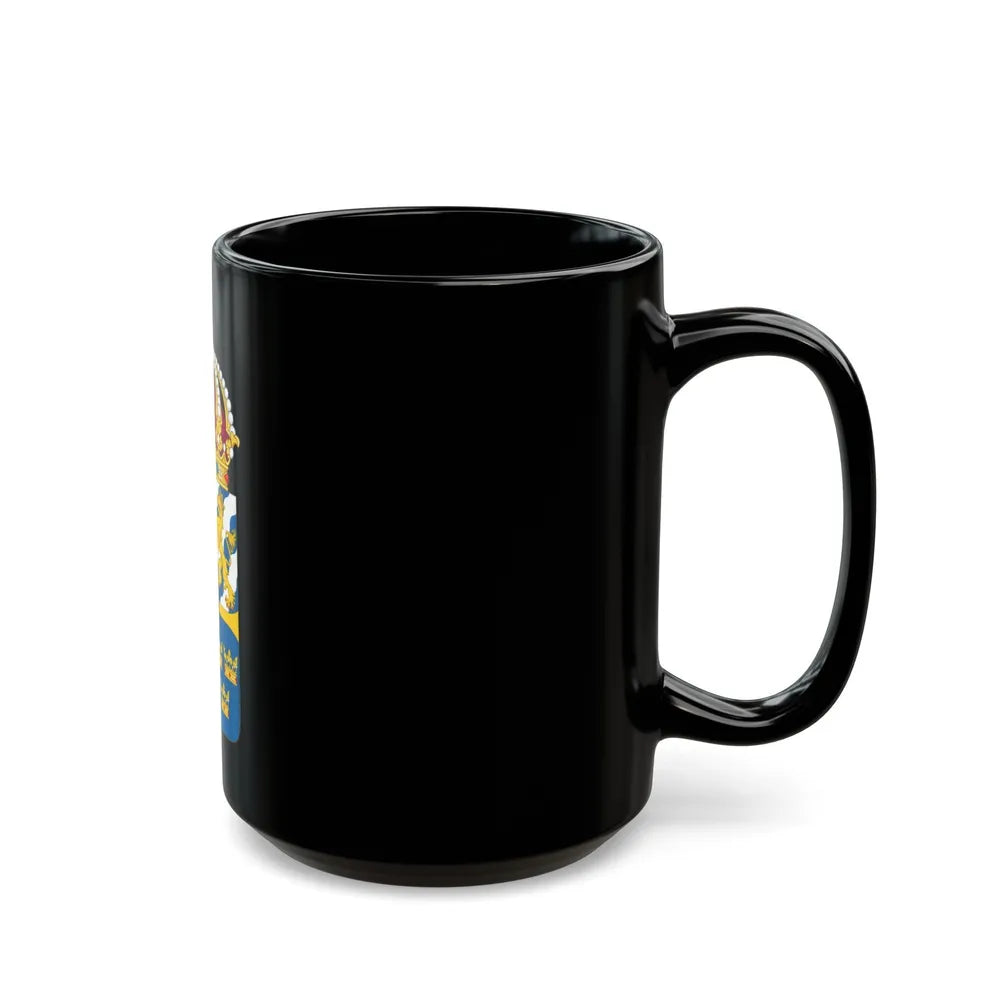 Great coat of arms of Sweden 4 - Black Coffee Mug-Go Mug Yourself