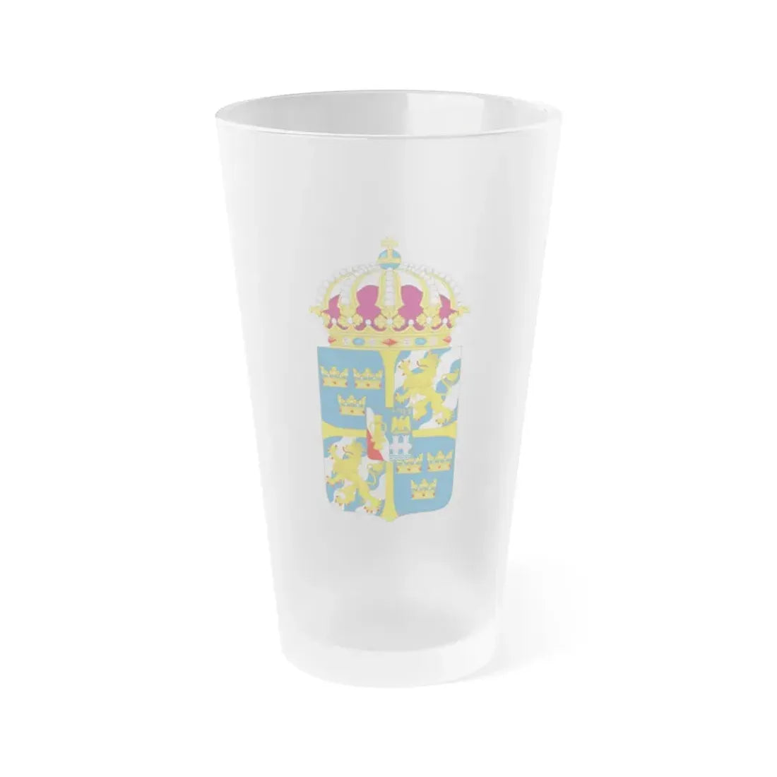 Great coat of arms of Sweden 4 - Frosted Pint Glass 16oz Default Title - Go Mug Yourself