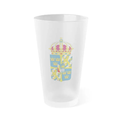 Great coat of arms of Sweden 4 - Frosted Pint Glass 16oz Default Title - Go Mug Yourself