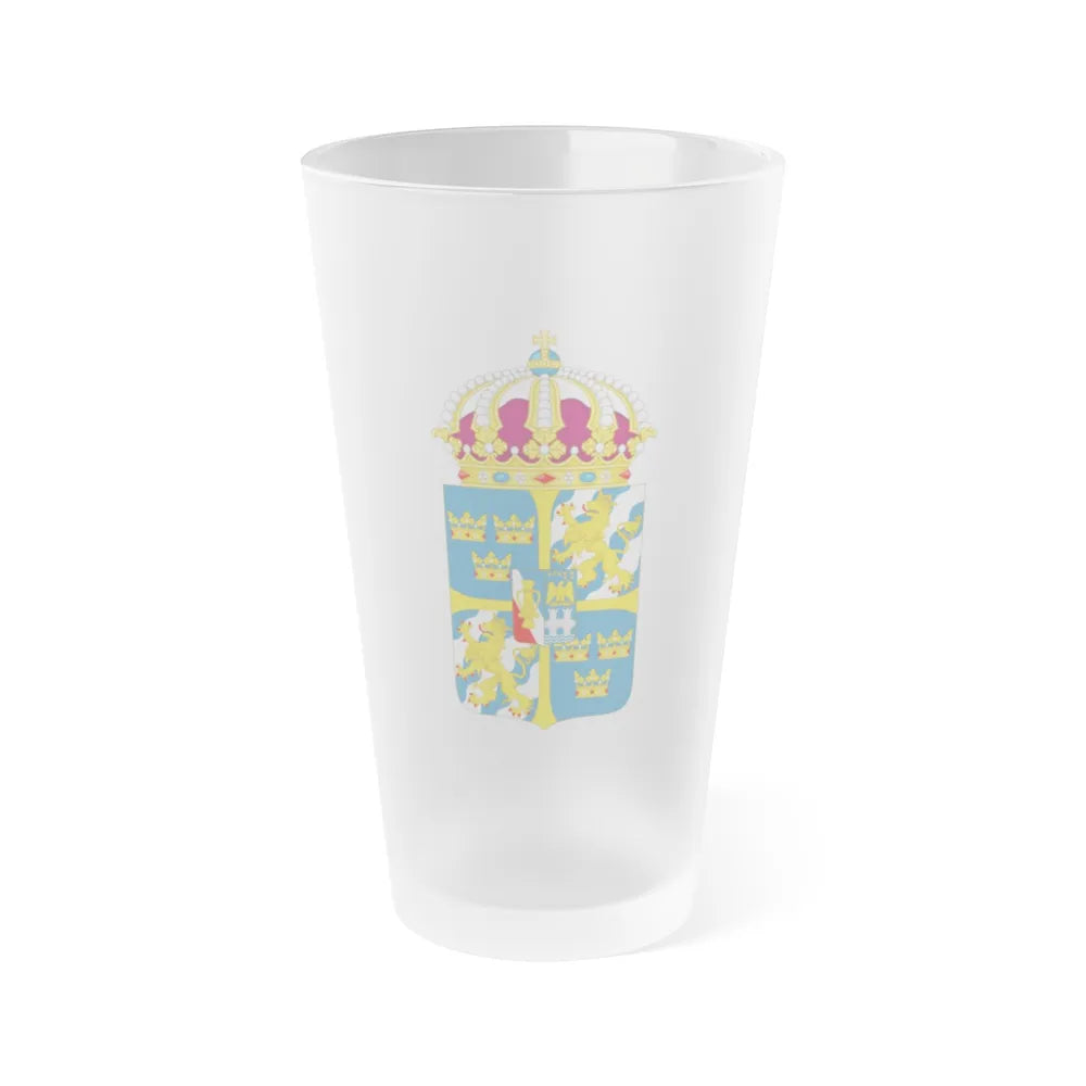 Great coat of arms of Sweden 4 - Frosted Pint Glass 16oz-Go Mug Yourself