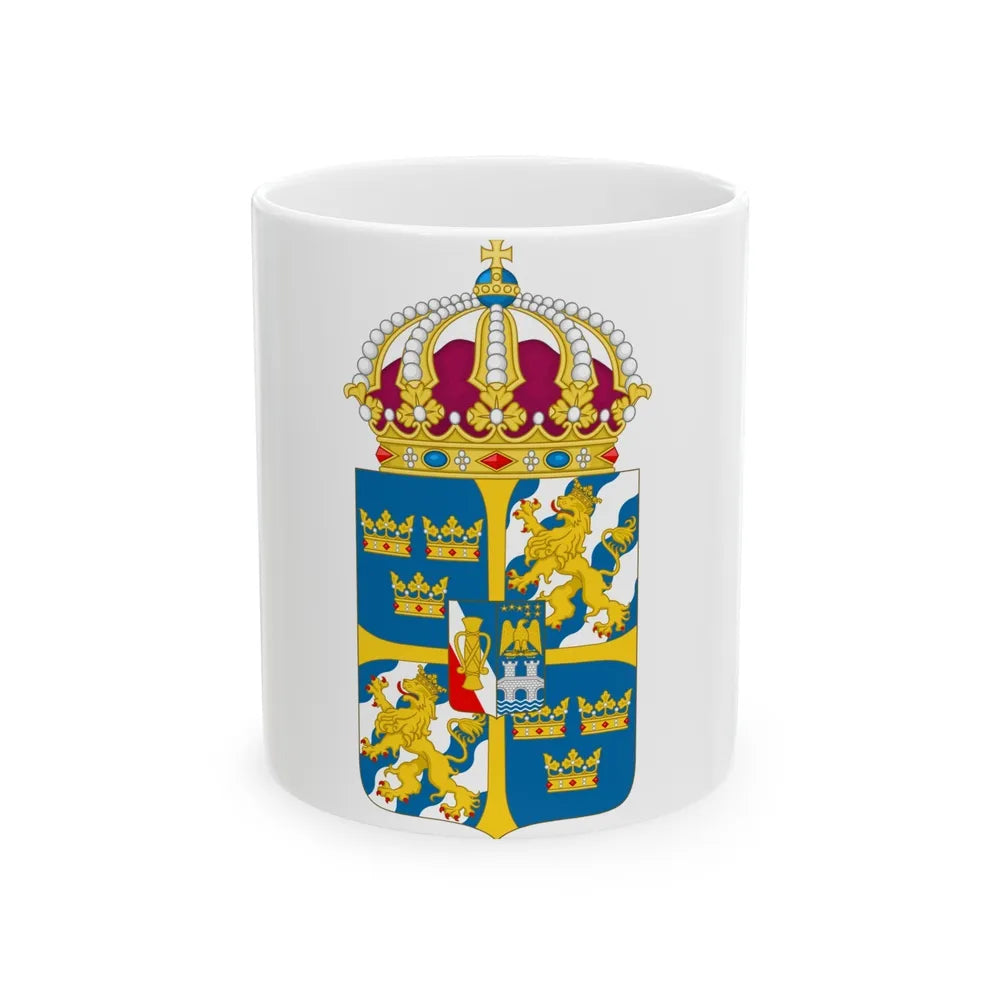 Great coat of arms of Sweden 4 - White Coffee Mug-11oz-Go Mug Yourself