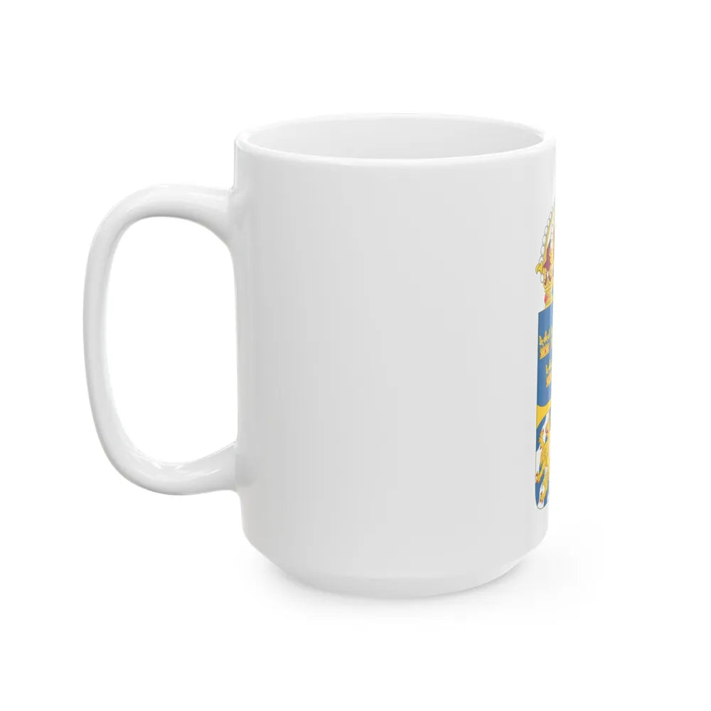 Great coat of arms of Sweden 4 - White Coffee Mug-Go Mug Yourself