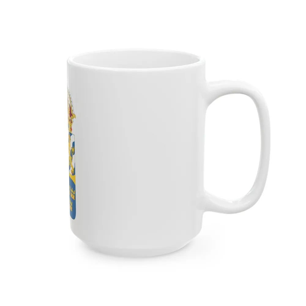 Great coat of arms of Sweden 4 - White Coffee Mug-Go Mug Yourself