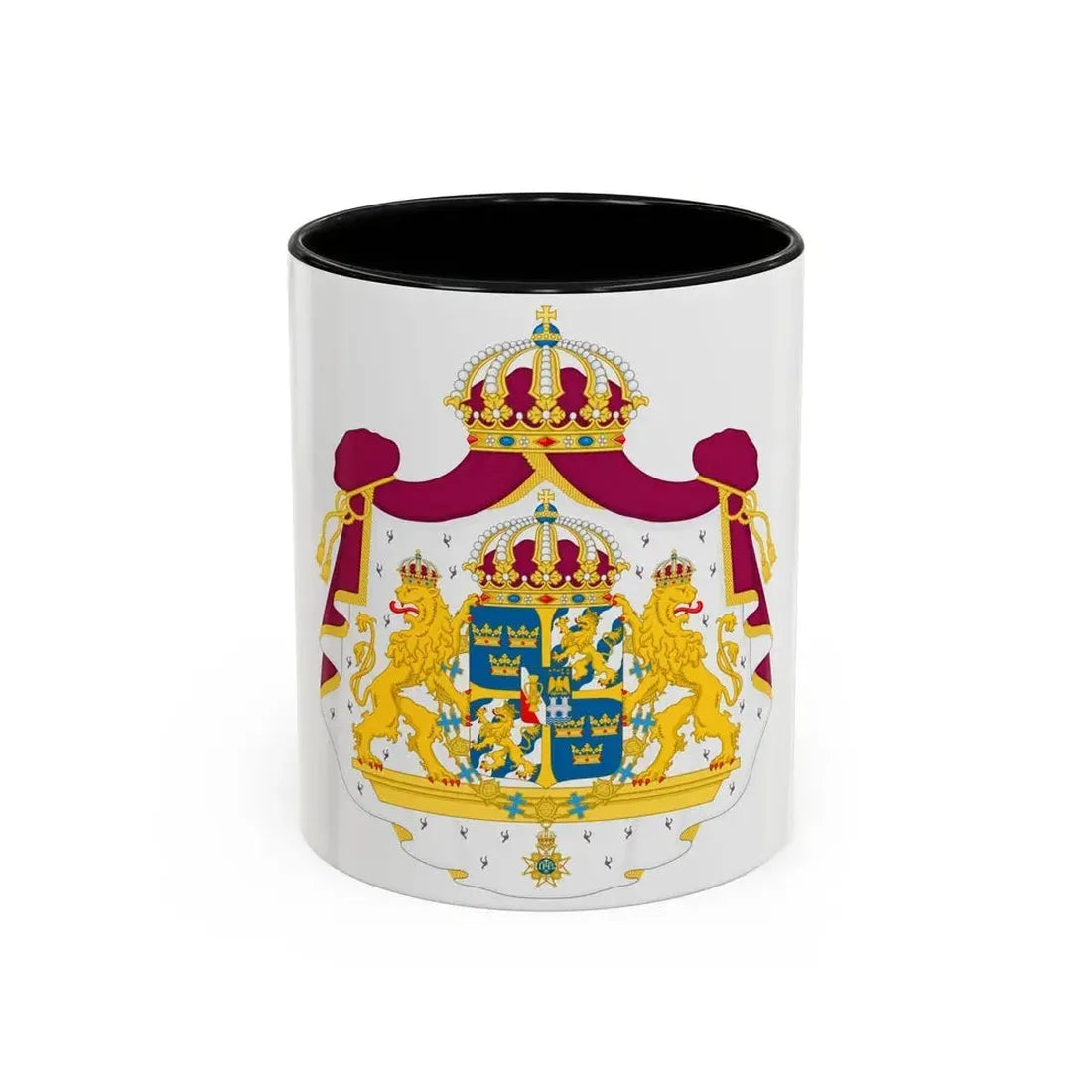 Great coat of arms of Sweden - Accent Coffee Mug 11oz Black - Go Mug Yourself