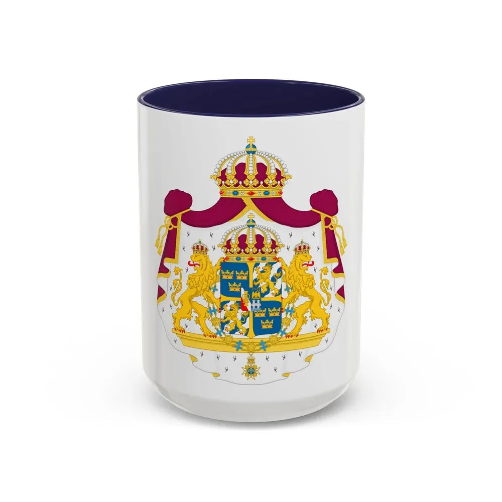 Great coat of arms of Sweden - Accent Coffee Mug 15oz Navy - Go Mug Yourself