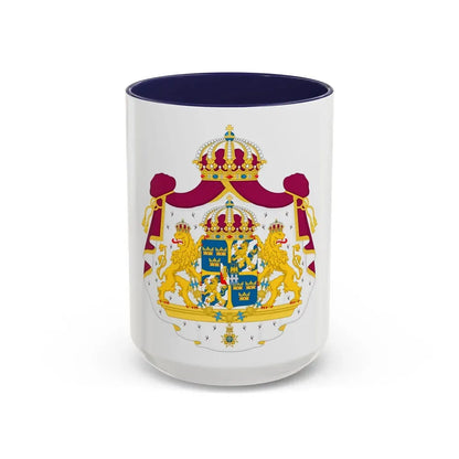 Great coat of arms of Sweden - Accent Coffee Mug 15oz Navy - Go Mug Yourself
