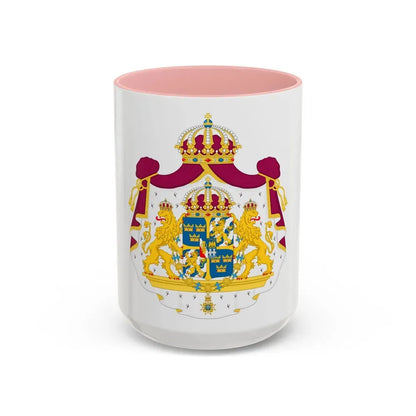 Great coat of arms of Sweden - Accent Coffee Mug 15oz Pink - Go Mug Yourself