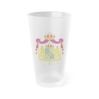 Great coat of arms of Sweden - Frosted Pint Glass 16oz Default Title - Go Mug Yourself