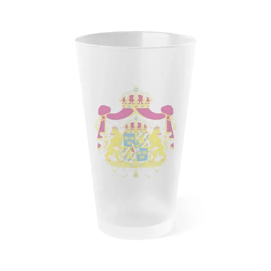 Great coat of arms of Sweden - Frosted Pint Glass 16oz Default Title - Go Mug Yourself