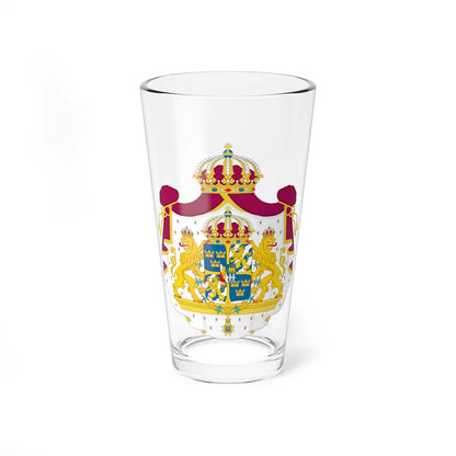 Great coat of arms of Sweden - Pint Glass 16oz-16oz-Go Mug Yourself