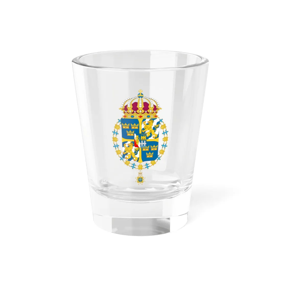 Great coat of arms of Sweden shield and chain (Sweden) (Coat of Arms) Shot Glass 1.5oz 1.5oz - Go Mug Yourself