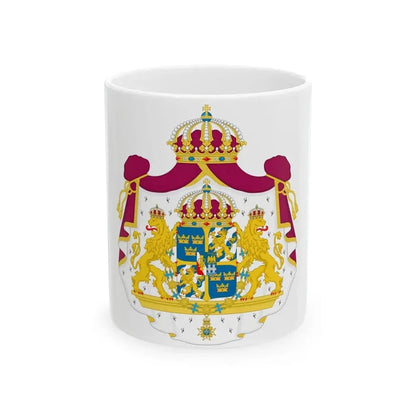 Great coat of arms of Sweden - White Coffee Mug 11oz - Go Mug Yourself