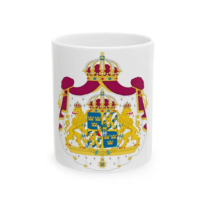 Great coat of arms of Sweden - White Coffee Mug 11oz - Go Mug Yourself