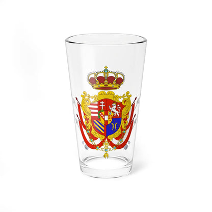 Great coat of arms of the Grand Duchy of Tuscany (Italy) (Coat of Arms) Pint Glass 16oz 16oz - Go Mug Yourself