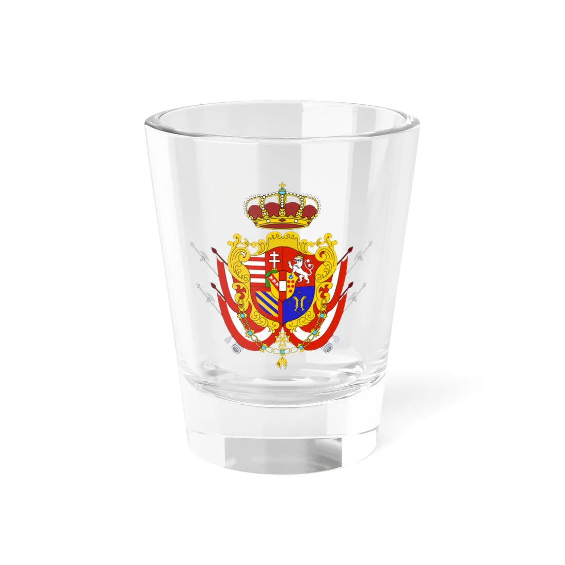 Great coat of arms of the Grand Duchy of Tuscany (Italy) (Coat of Arms) Shot Glass 1.5oz 1.5oz - Go Mug Yourself