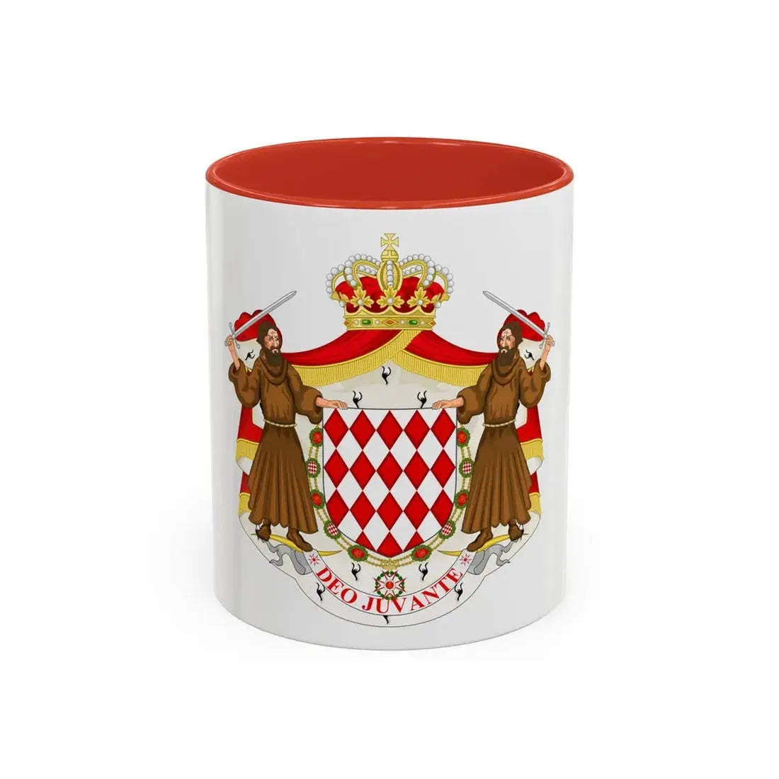 Great coat of arms of the house of Grimaldi - Accent Coffee Mug 11oz Red - Go Mug Yourself