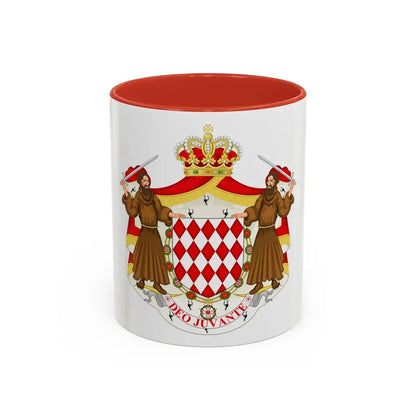 Great coat of arms of the house of Grimaldi - Accent Coffee Mug 11oz Red - Go Mug Yourself