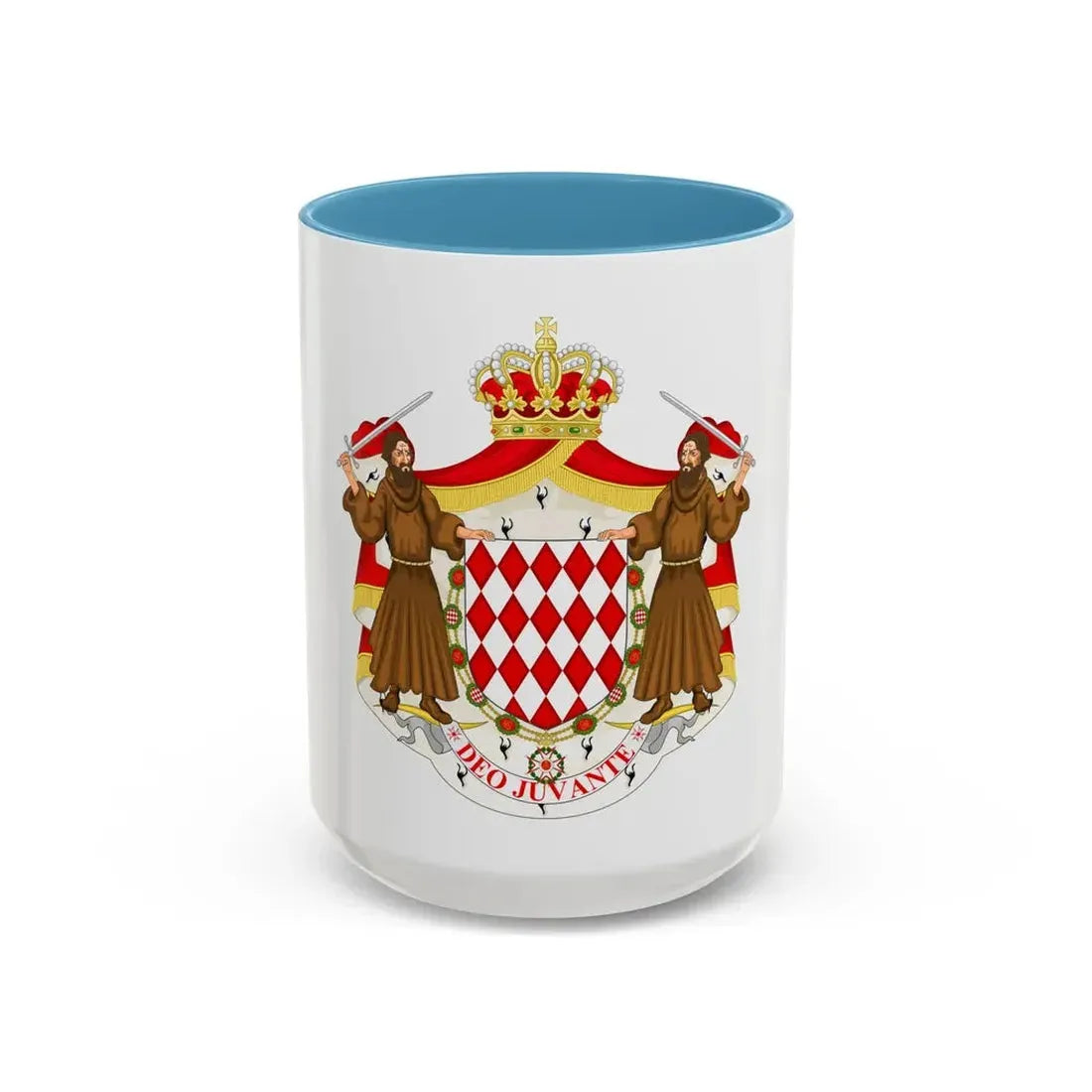 Great coat of arms of the house of Grimaldi - Accent Coffee Mug 15oz Light Blue - Go Mug Yourself