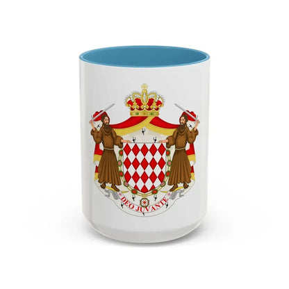 Great coat of arms of the house of Grimaldi - Accent Coffee Mug 15oz Light Blue - Go Mug Yourself