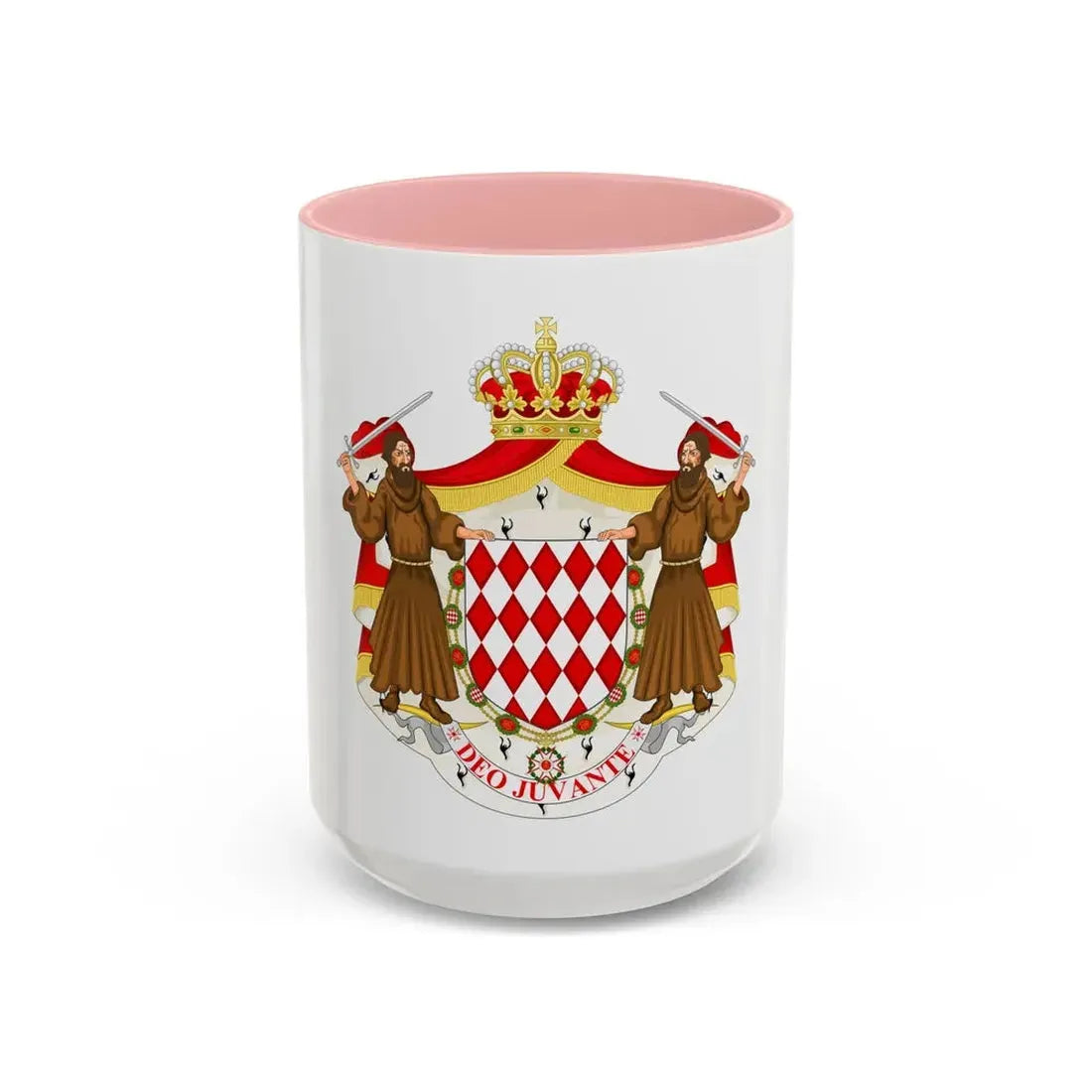 Great coat of arms of the house of Grimaldi - Accent Coffee Mug 15oz Pink - Go Mug Yourself