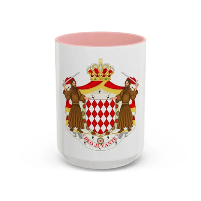 Great coat of arms of the house of Grimaldi - Accent Coffee Mug 15oz Pink - Go Mug Yourself