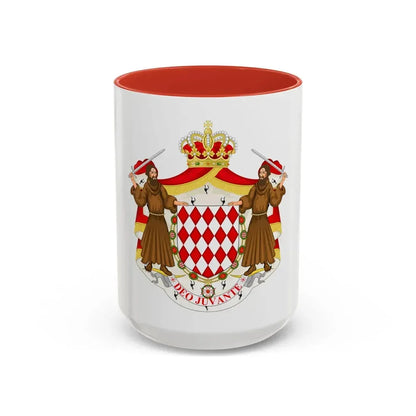 Great coat of arms of the house of Grimaldi - Accent Coffee Mug 15oz Red - Go Mug Yourself
