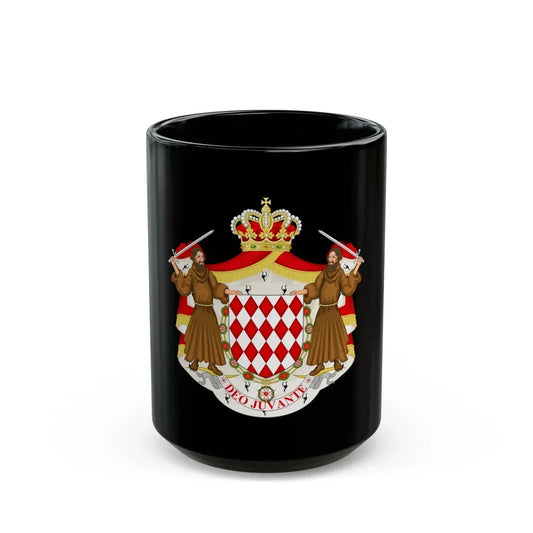 Great coat of arms of the house of Grimaldi - Black Coffee Mug 15oz - Go Mug Yourself